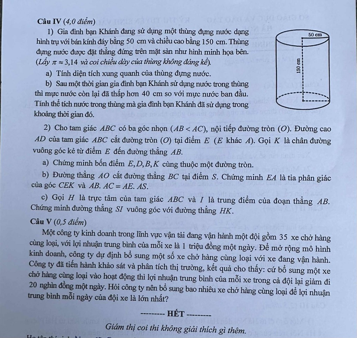 Đề thi, đáp án môn Toán lớp 10 Hà Nội