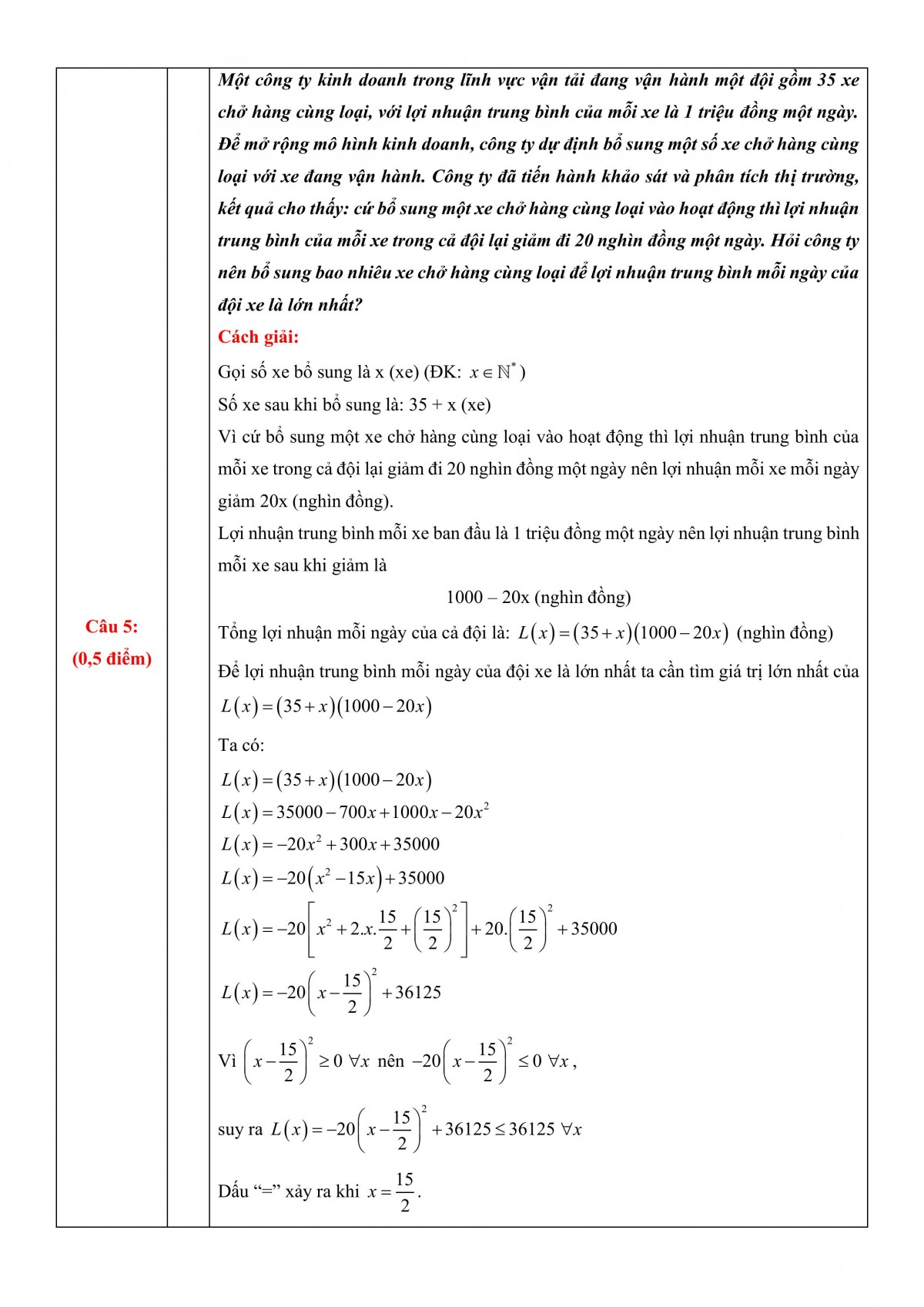 Đề thi, đáp án môn Toán lớp 10 Hà Nội