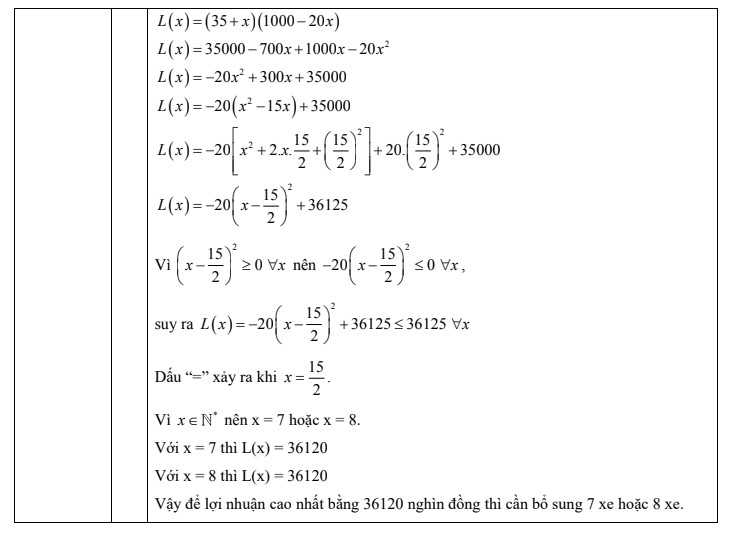 Đề thi, đáp án môn Toán lớp 10 Hà Nội