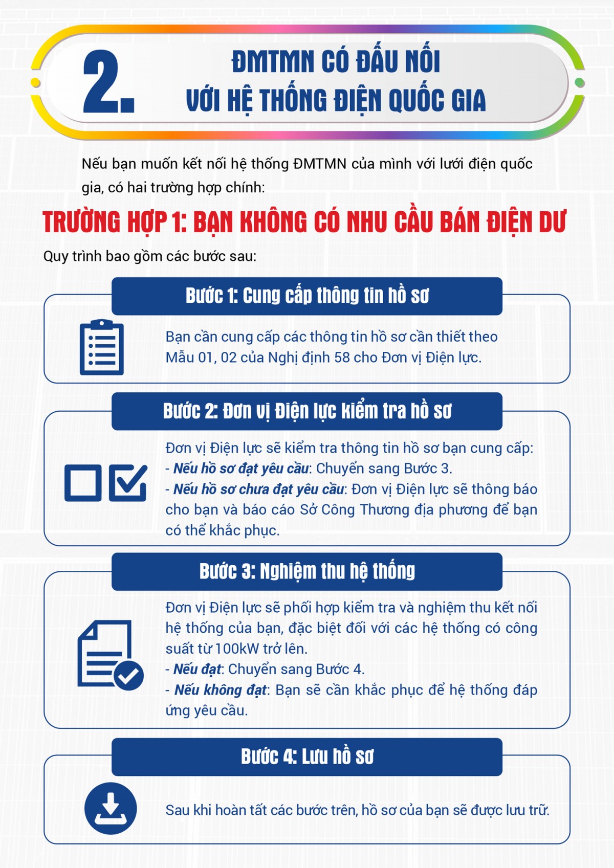 Hướng dẫn đăng ký phát triển nguồn điện mặt trời mái nhà tự sản xuất tự tiêu thụ Hướng dẫn đăng ký phát triển nguồn điện mặt trời mái nhà tự sản xuất tự tiêu thụ