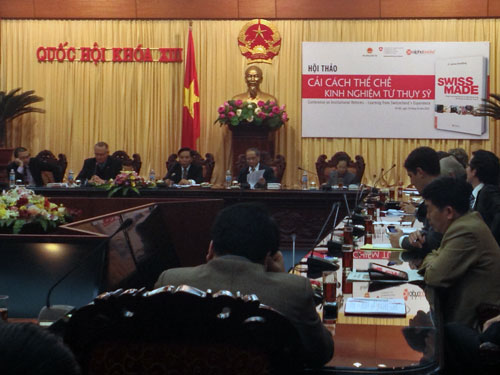 Hội thảo “Cải cách thể chế - kinh nghiệm từ Thụy Sỹ” do Văn phòng Quốc hội phối hợp với Đại sứ quán Thụy Sỹ tổ chức.