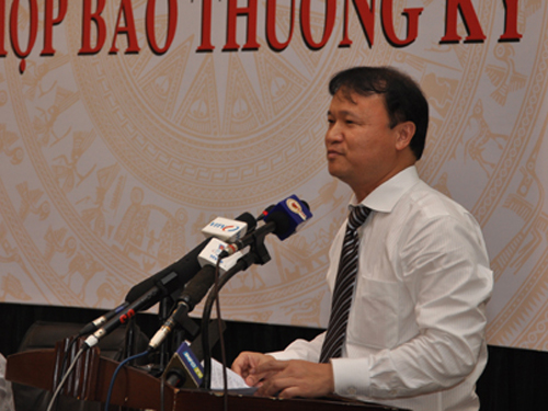 Thứ trưởng Đỗ Thắng Hải chủ trì họp báo.