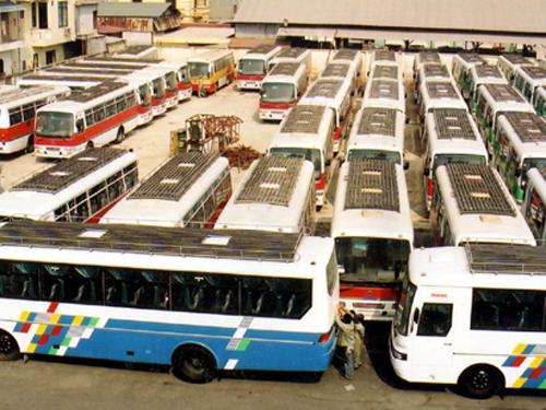 Xe khách tại Công ty Transinco 1-5 trước khi xuất xưởng.