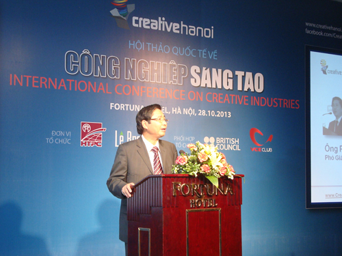 Ông Phạm Đức Tiế-– Phó giám đốc Sở Công Thương phát biểu khai mạc