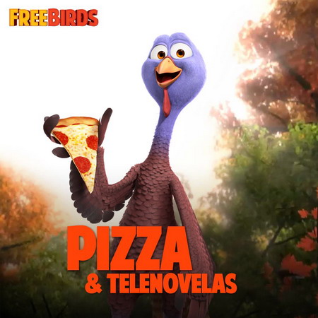 Chú gà tây Reggie mê món Pizza. Ảnh: Relativity Media.