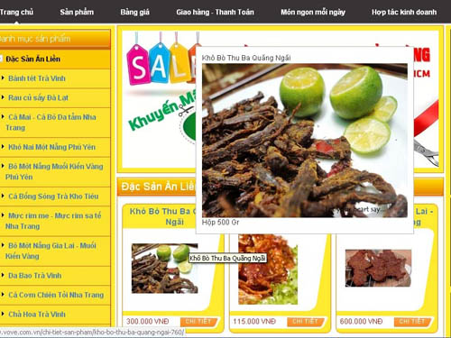 Đặc sản vùng miền có thể dễ dàng tìm kiếm trên các trang TMĐT 