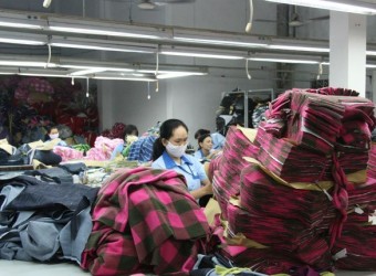  Công nhân đang làm việc tại một công ty may mặc ở TPHCM.