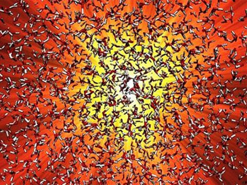 Sau khi được kích thích, phân tử nước sẽ có cấu trúc hỗn độn như thế này