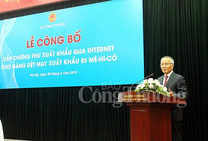 bo cong thuong cap chung thu xuat khau qua internet cho hang det may sang mexico