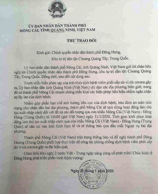 quang ninh lap benh vien cach ly dac biet tai mong cai