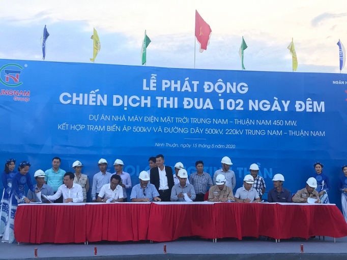 trung nam group phat dong thi dua du an nha may dien mat troi ket hop cong trinh truyen tai 500kv