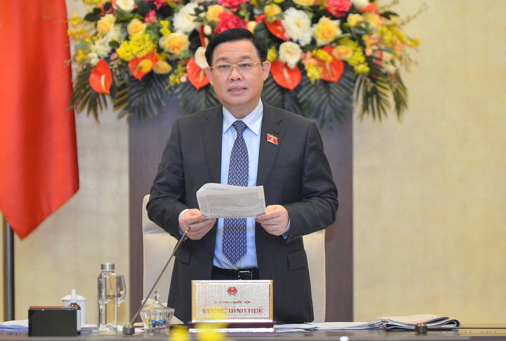 Chủ tịch Quốc hội Vương Đình Huệ phát biểu bế mạc phiên họp