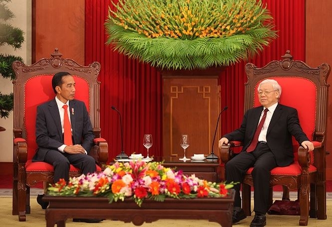 Party chief welcomes Indonesian President
