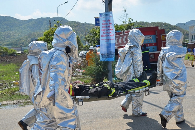 Công ty Vận chuyển khí Đông Nam bộ tổ chức diễn tập PCCC cong ty van chuyen khi dong nam bo to chuc dien tap pccc