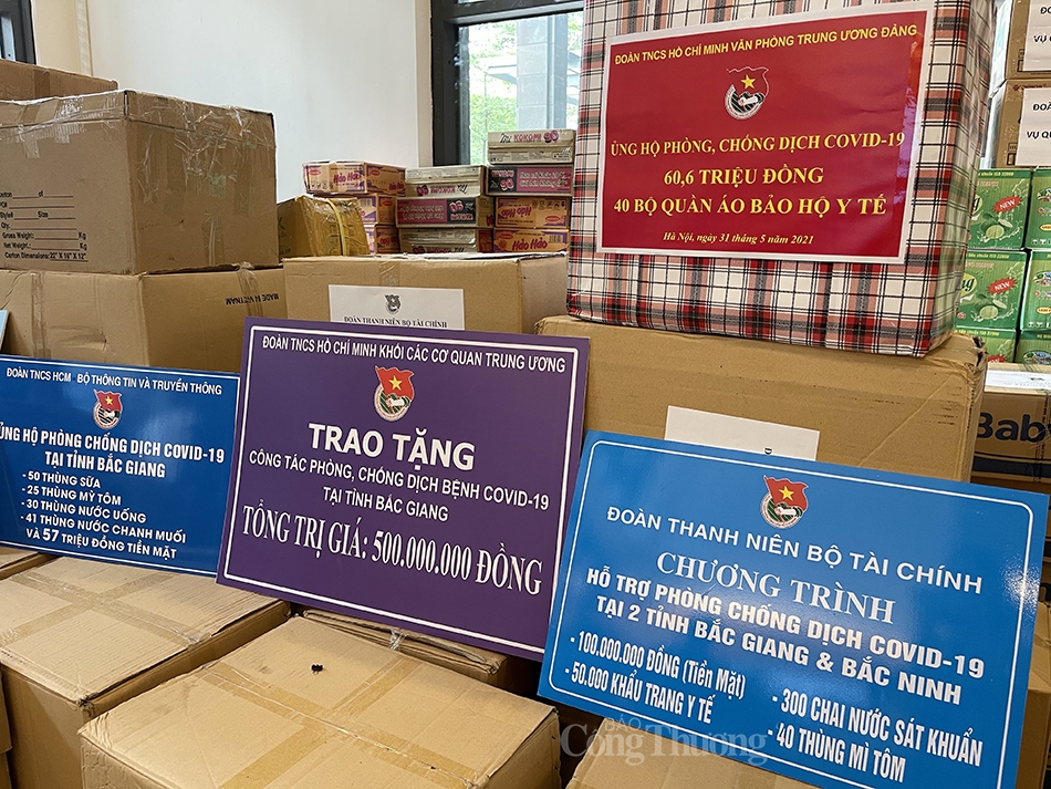 Tuổi trẻ Khối cơ quan Trung ương chung tay hỗ trợ các địa phương bị ảnh hưởng bởi dịch Covid-19
