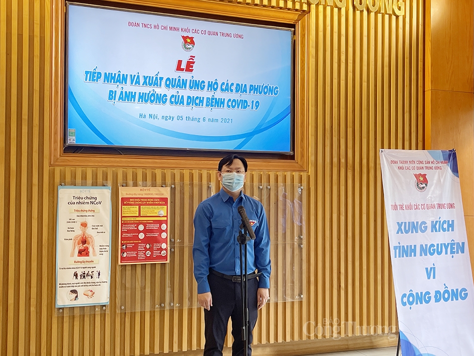 Tuổi trẻ Khối cơ quan Trung ương chung tay hỗ trợ các địa phương bị ảnh hưởng bởi dịch Covid-19