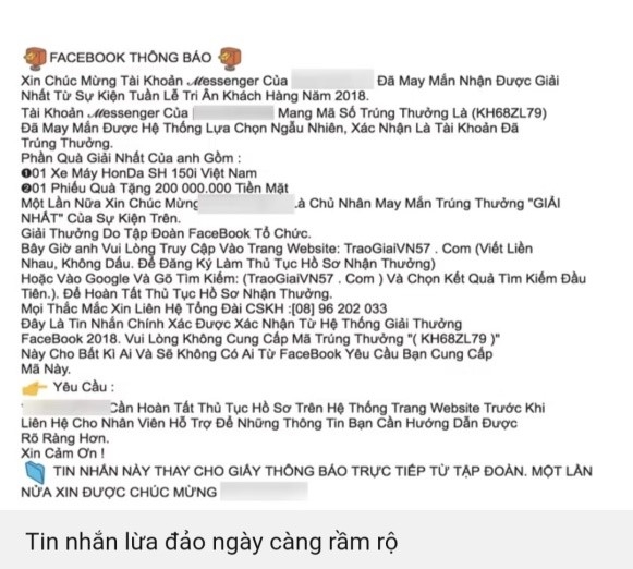Bộ Công Thương cảnh báo chiêu trò lừa đảo trúng thưởng qua điện thoại, mạng xã hội