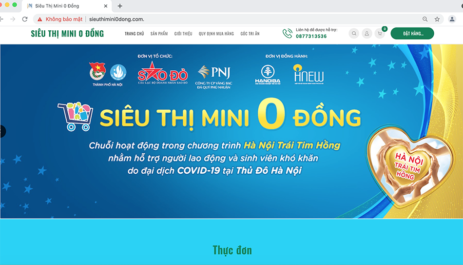Giao diện Website đặt hàng