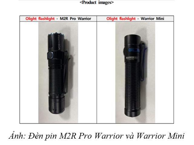 Cảnh báo đèn pin Warrior bán tại Việt Nam có thể gây cháy nổ