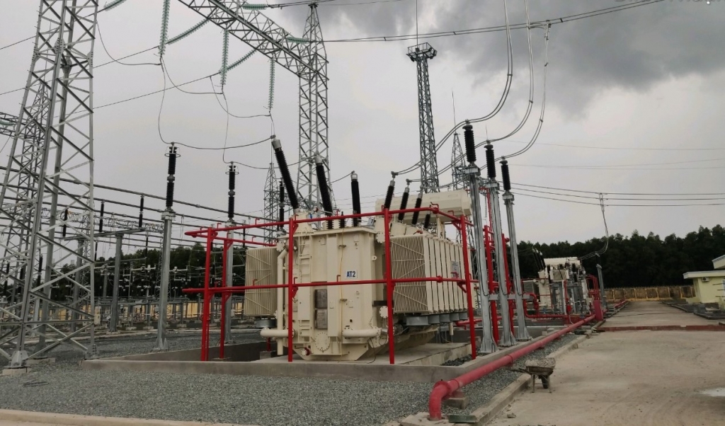 SPMB đóng điện máy biến áp AT2, Trạm biến áp 220 kV Hàm Tân spmb dong dien may bien ap at2 tram bien ap 220 kv ham tan