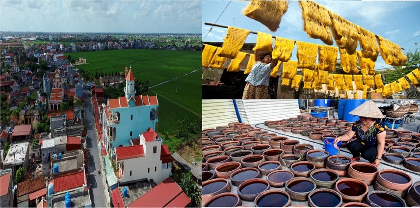 Nông thôn Nam Định ngày nay; Làng nghề ươm tơ Cổ Chất (xã Phương Định, huyện Trực Ninh); Làng làm nước mắm Sa Châu (xã Giao Châu, huyện Giao Thủy) Nông thôn Nam Định ngày nay; Làng nghề ươm tơ Cổ Chất (xã Phương Định, huyện Trực Ninh); Làng làm nước mắm Sa Châu (xã Giao Châu, huyện Giao Thủy)