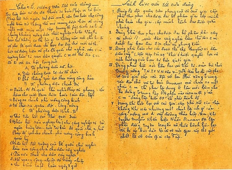 Chánh cương vắn tắt, Sách lược vắn tắt - Cương lĩnh Chính trị đầu tiên của Đảng Cộng sản Việt Nam do lãnh tụ Nguyễn Ái Quốc soạn thảo, tháng 2/1930.
