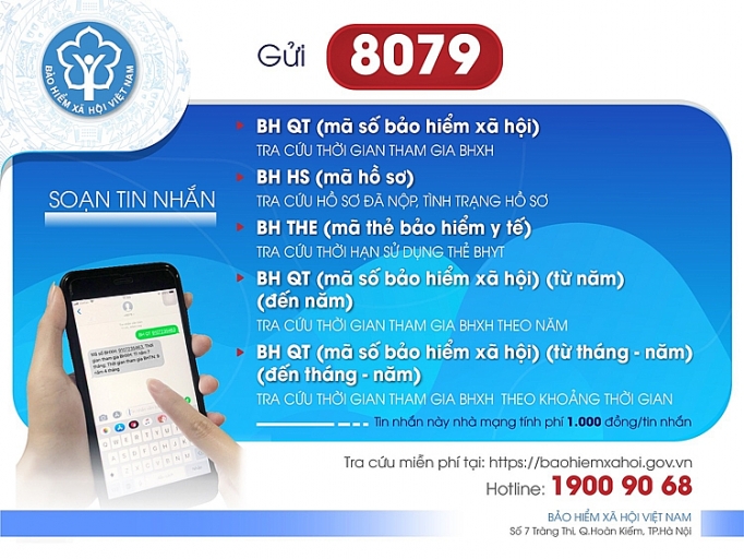 Từ tháng 8 chỉ sử dụng đầu số 8079 trong tra cứu bảo hiểm xã hội, y tế tu thang 8 chi su dung dau so 8079 trong tra cuu bao hiem xa hoi y te