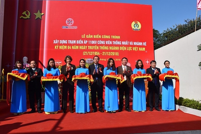 EVN HANOI gắn biển Trạm biến áp 110kV Công viên Thống Nhất và nhánh rẽ evn hanoi gan bien tram bien ap 110kv cong vien thong nhat va nhanh re