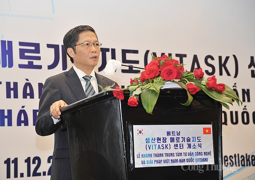 Bộ trưởng Trần Tuấn Anh phát biểu tại Lễ khánh thành Trung tâm Tư vấn và Giải pháp Công nghệ Việt-Hàn 4211-2-1