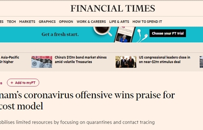 Financial Times ca ngợi mô hình dập dịch chi phí thấp của Việt Nam