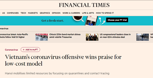 financial times ca ngoi mo hinh dap dich chi phi thap cua viet nam