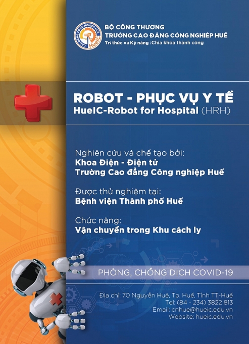 truong cao dang cong nghiep hue che tao thanh cong robot phuc vu y te