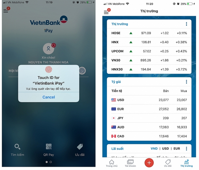 an tuong khac biet cua vietinbank ipay tren dien thoai di dong