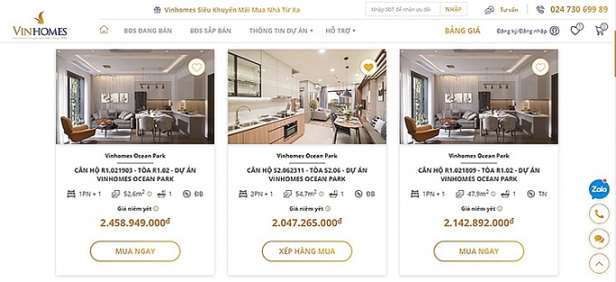 vinhomes ra mat san giao dich bat dong san truc tuyen