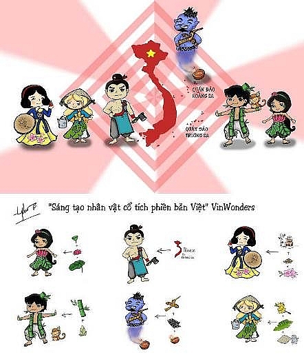 la lam tao hinh nhan vat co tich noi tieng voi trang phuc hoang cung hoa tiet trong dong