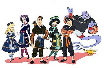 la lam tao hinh nhan vat co tich noi tieng voi trang phuc hoang cung hoa tiet trong dong