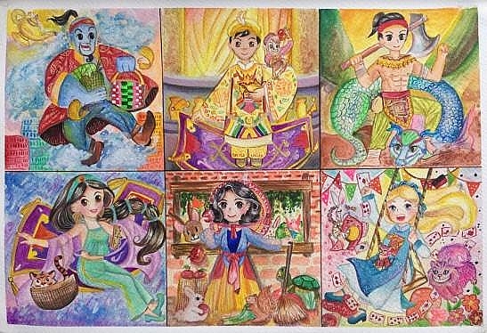 la lam tao hinh nhan vat co tich noi tieng voi trang phuc hoang cung hoa tiet trong dong