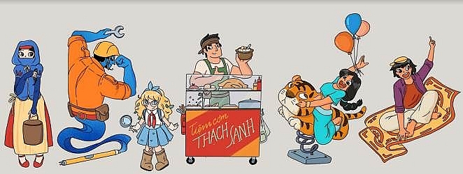 la lam tao hinh nhan vat co tich noi tieng voi trang phuc hoang cung hoa tiet trong dong