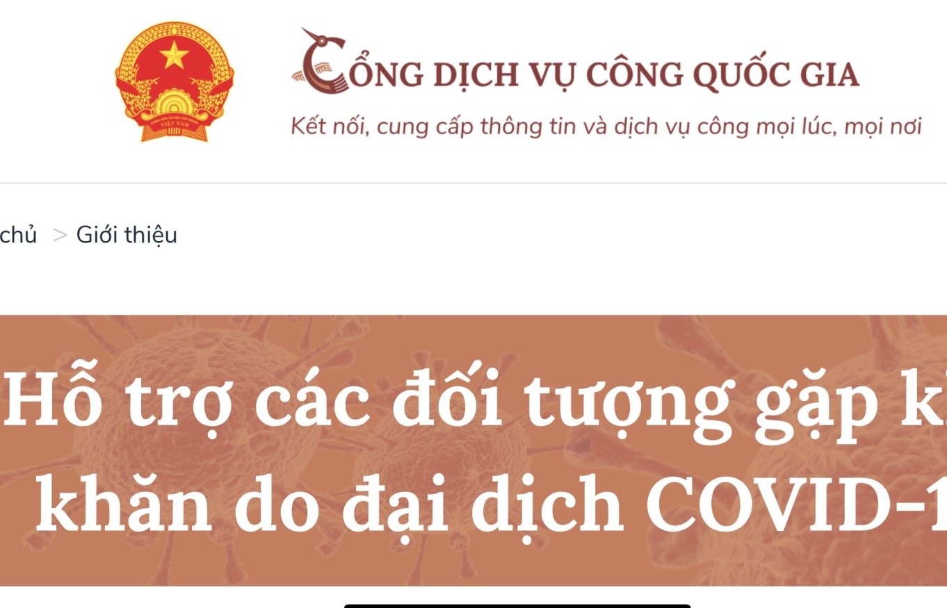 Cổng dịch vụ công Quốc gia hỗ trợ người dân, doanh nghiệp gặp khó do dịch COVID-19
