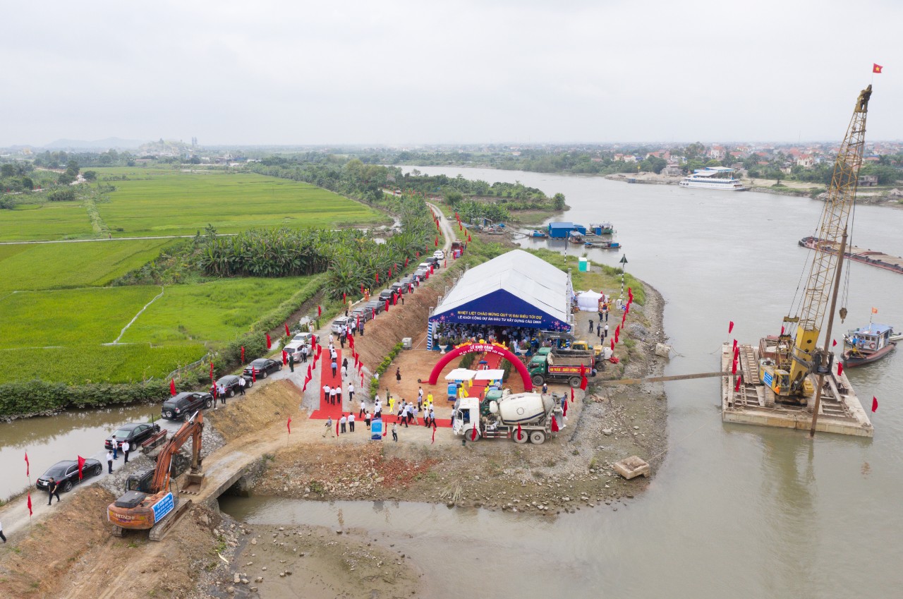 khoi cong xay dung cau quang thanh va cau dinh ket noi hai phong va hai duong