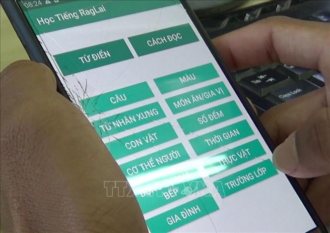 hoc sinh mien nui ninh thuan sang che phan mem hoc tieng raglai tren dien thoai