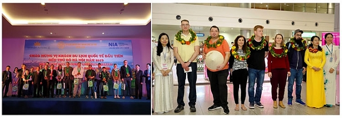 du khach dau tien 2019 den tphcm va ha noi duoc chao don nong nhiet