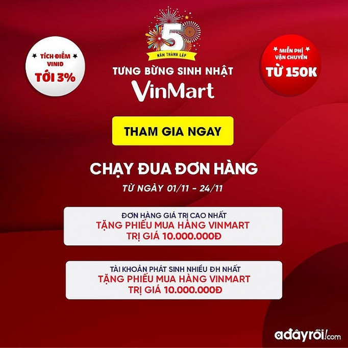 vinmart vinmart sieu khuyen mai mung sinh nhat 5 tuoi