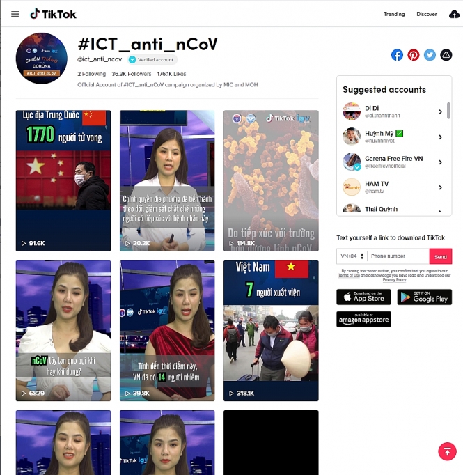 tiktok mo kenh chinh thong cap nhat thong tin ve dich covid 19