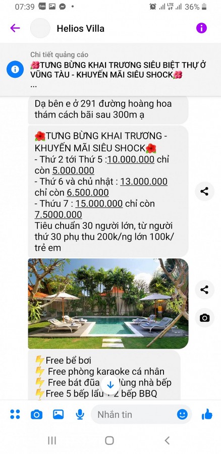 Đặt thuê “Helios Villa” ở Vũng Tàu qua mạng, nhiều du khách bị lừa Đặt thuê “Helios Villa” ở Vũng Tàu qua mạng, nhiều du khách bị lừa