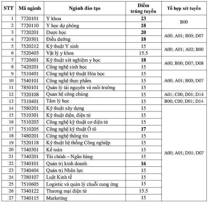 truong dai hoc nguyen tat thanh cong bo diem trung tuyen ky thi thpt quoc gia nam 2019 dot 1