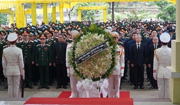 Lễ viếng, truy điệu các cán bộ hy sinh khi làm nhiệm vụ khắc phục hậu quả lũ lụt