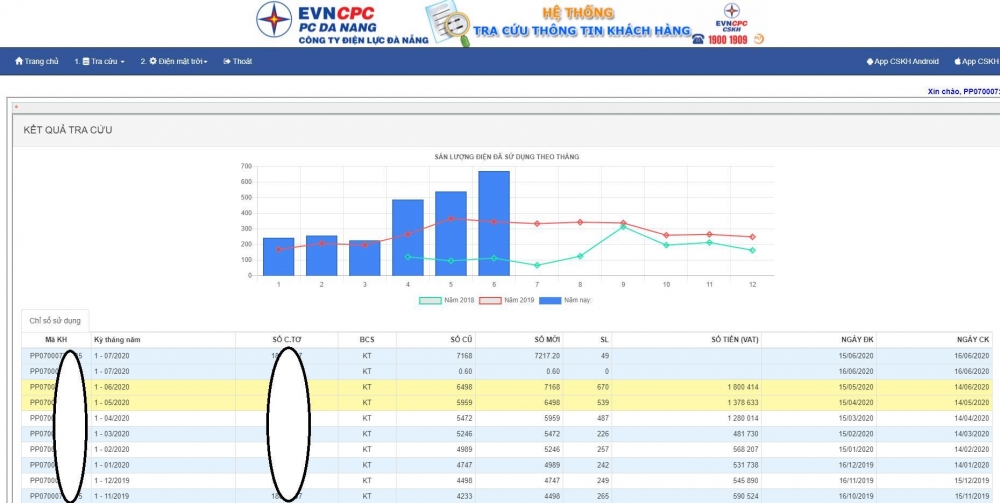 da nang 100 khach hang co the trao cuu chi so dien su dung 2424