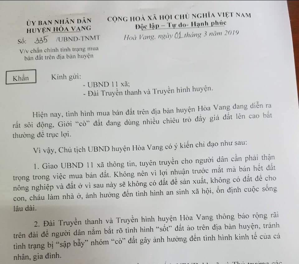 hoa vang da nang khong co chuyen phan chia thanh 2 khu hanh chinh