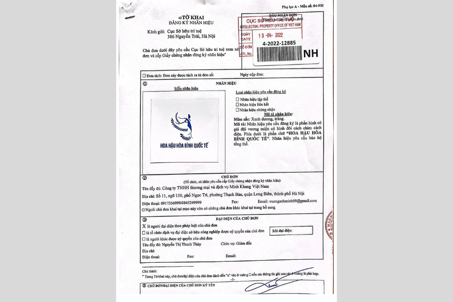 Công bố hồ sơ pháp lý cuộc thi Hoa hậu Hòa bình Việt Nam 2022